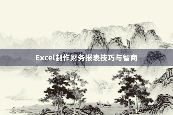 Excel制作财务报表技巧与智商
